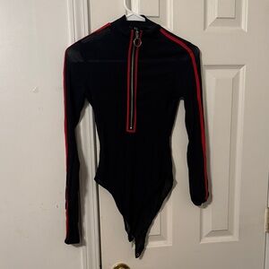 Forever 21 Black Zip-Up Bodysuit